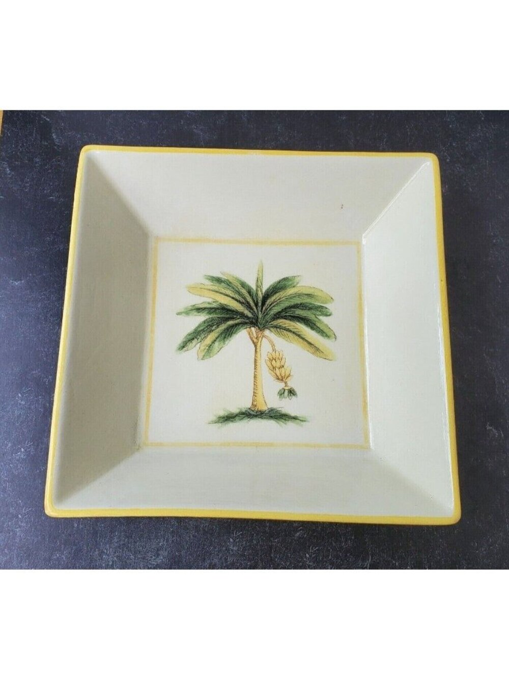 Vtg Williams Sonoma Verano Tile Palm Tree‎ Serving Bowl Italian Centerpiece Dish